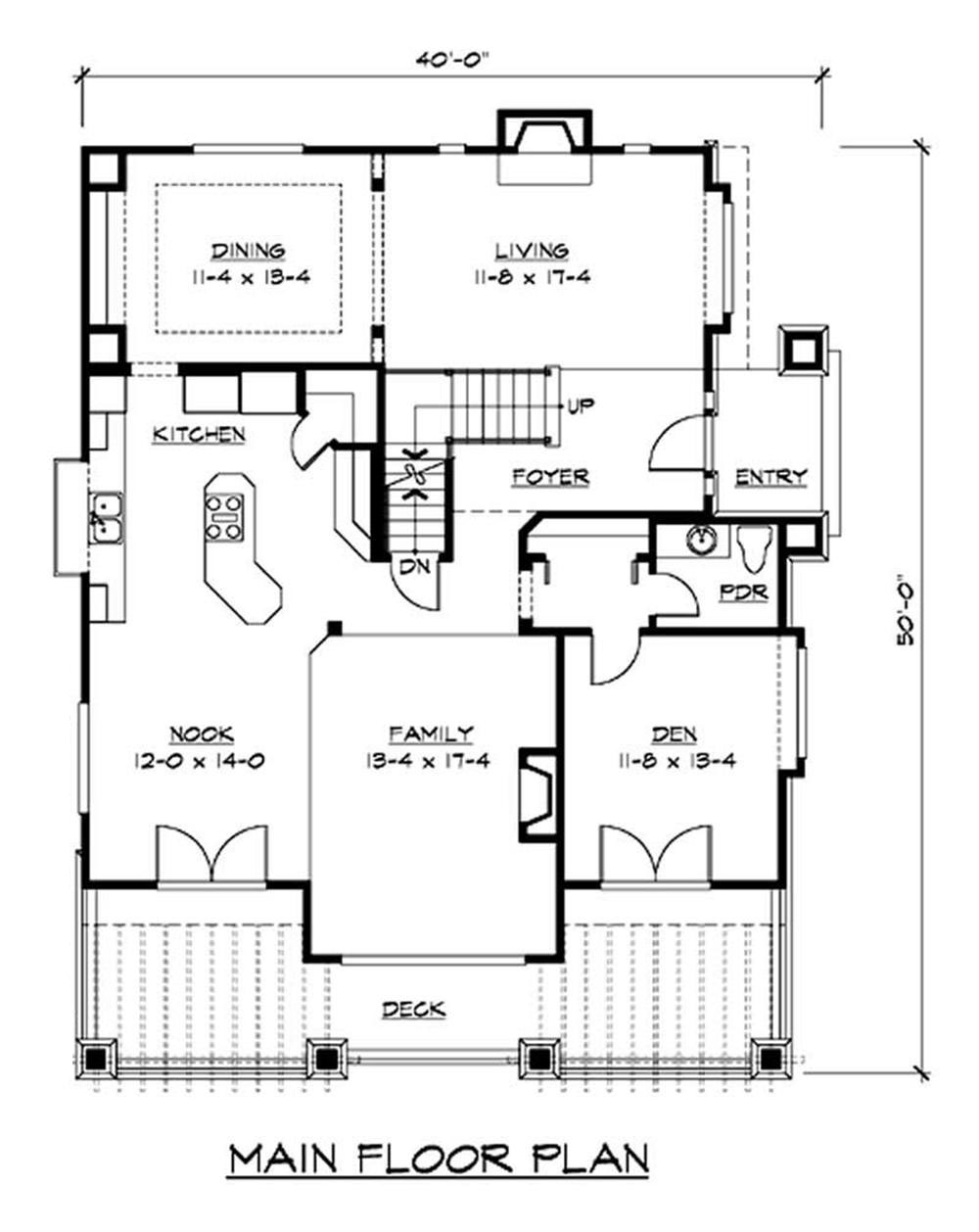 Floor Plan First Story of Craftsman Plan #115-1427